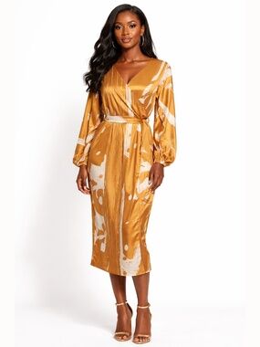 Diarrablu - Gold Suto Wrap Dress